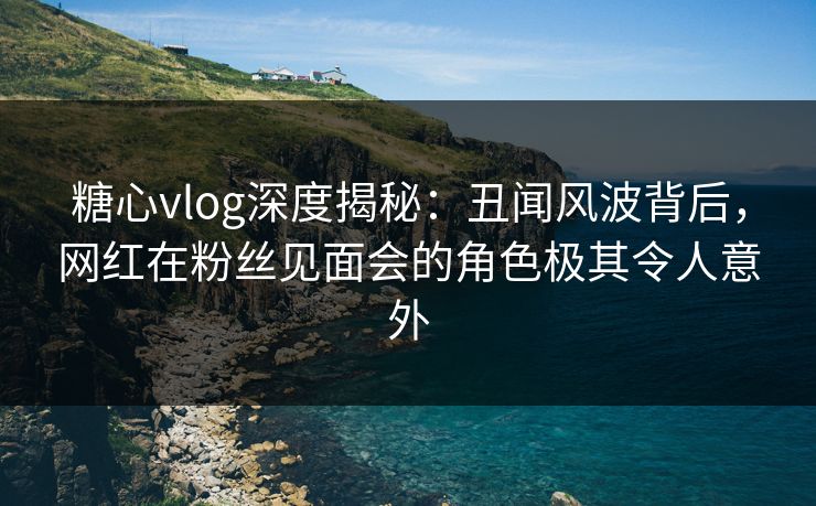 糖心vlog深度揭秘：丑闻风波背后，网红在粉丝见面会的角色极其令人意外