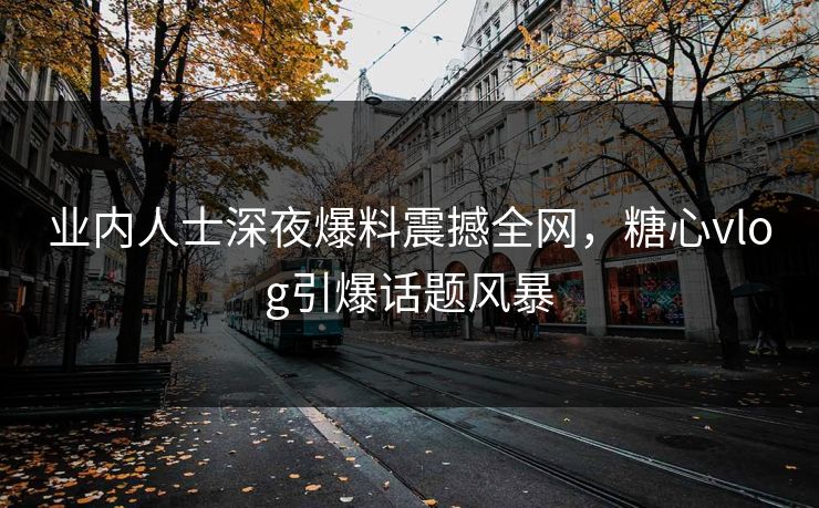 业内人士深夜爆料震撼全网，糖心vlog引爆话题风暴