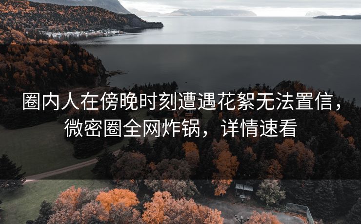 圈内人在傍晚时刻遭遇花絮无法置信，微密圈全网炸锅，详情速看