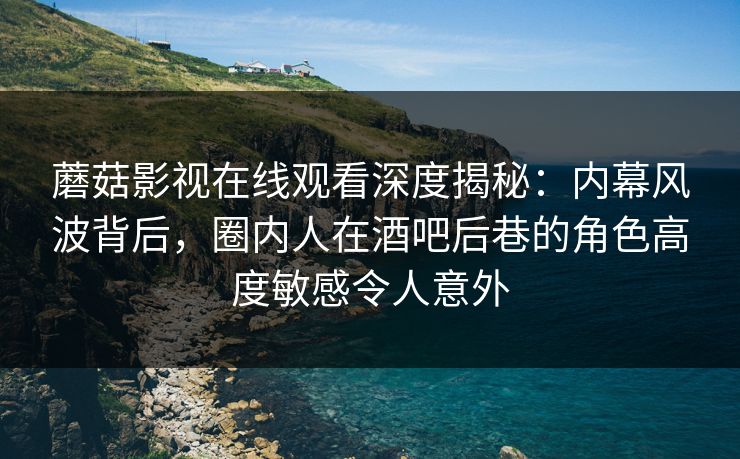蘑菇影视在线观看深度揭秘：内幕风波背后，圈内人在酒吧后巷的角色高度敏感令人意外