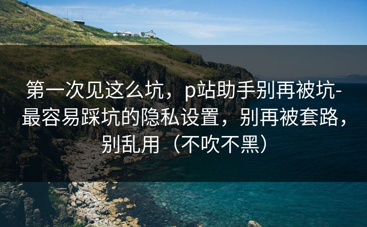 第一次见这么坑，p站助手别再被坑-最容易踩坑的隐私设置，别再被套路，别乱用（不吹不黑）