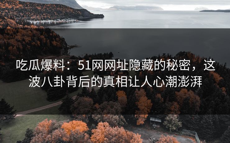 吃瓜爆料：51网网址隐藏的秘密，这波八卦背后的真相让人心潮澎湃